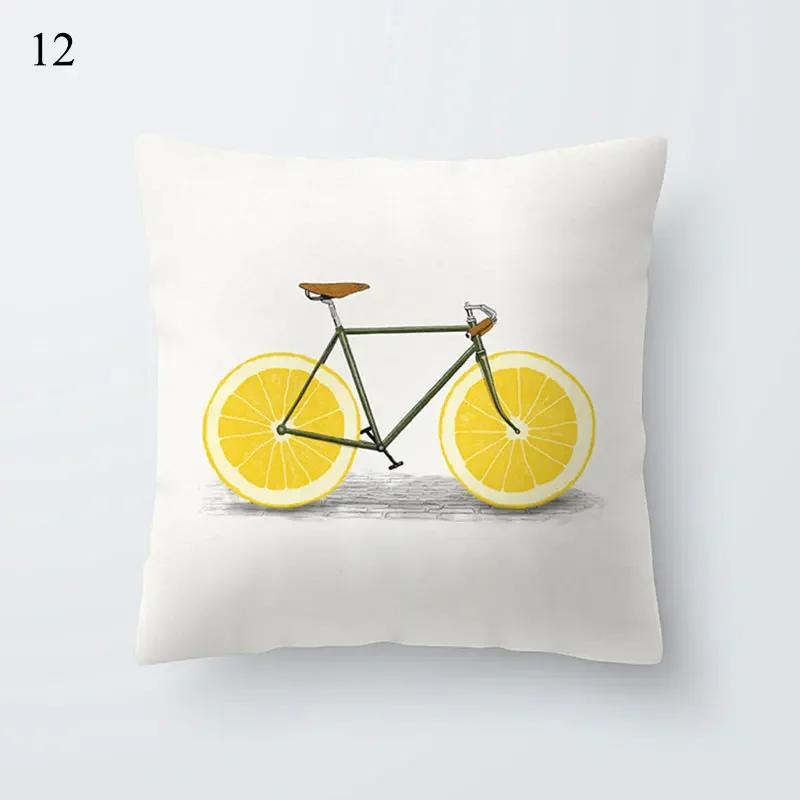 45*45Cm Yellow Print Cushion Pillowcase Geometric Hug Pillowcase Home Chair Sofa Decorative Cushion Square Pillowcase