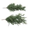 2 Pcs Norfolk Pine Teardrop Swag 26.77 Inch Length Plastic Artificial Pine Needle Teardrop Wreath for Home Decoration