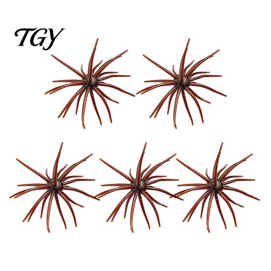 High Resilience Baits 5Pcs Bionic Sea Urchin Lure, 4cm/0.5g, 7cm/1.6g, 9cm/2.8g, 11cm/8.7g Floating Soft Artificial Bait, Fuzzy Lure for Freshwater