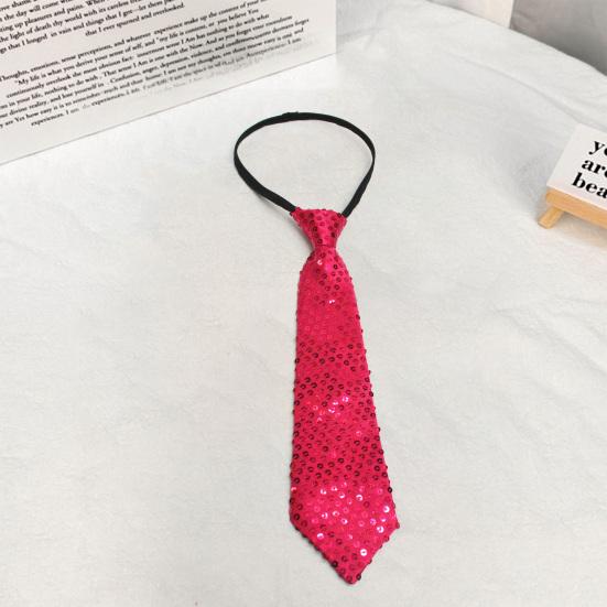 Cravată pentru bărbați cu paiete strălucitoare, stil formal de afaceri, bandă elastică reglabilă, culoare solidă, costum ușoară, haină, vestă, performanță, spectacol de scenă, cravată