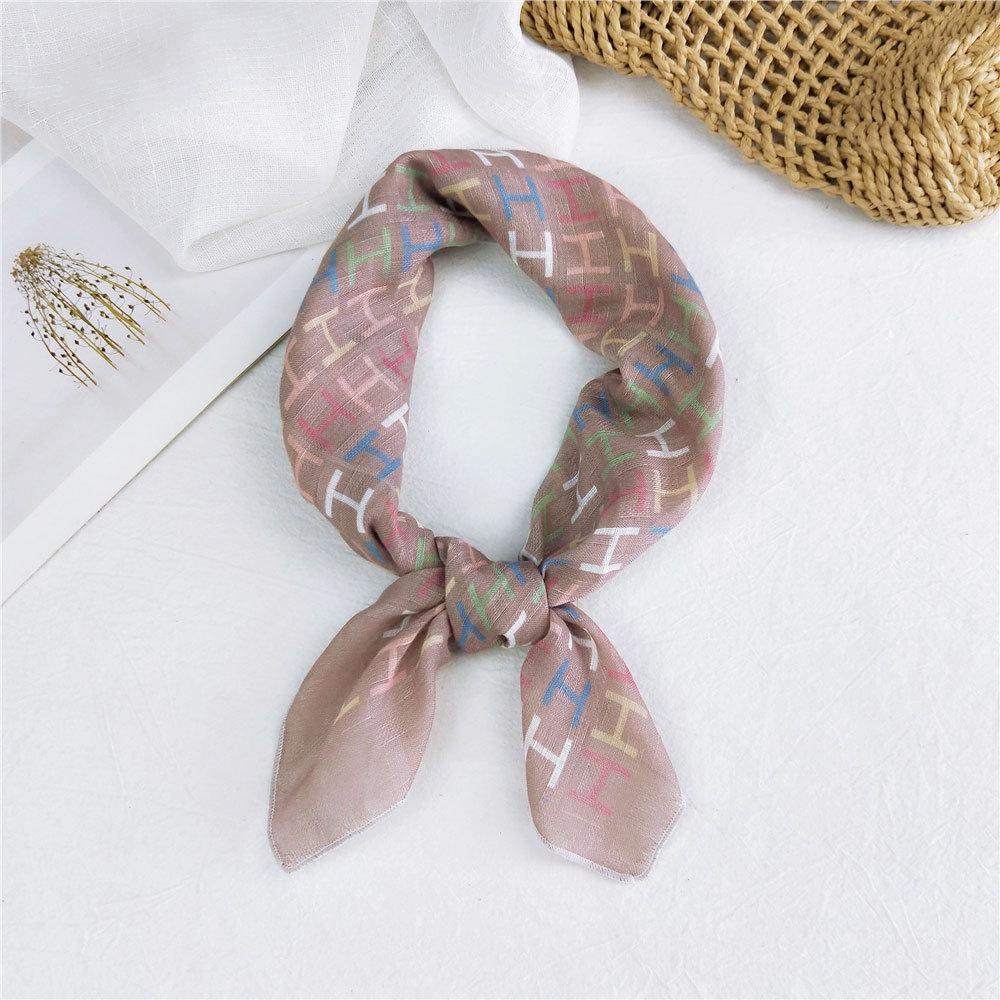 Eșarfă pătrată mică din bumbac și in Eșarfă din mătase Primăvară și toamnă pentru femei Stil nou artistic și versatilă la modă Esarfă cu bentiță cu temperament