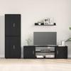 TV Cabinet Set 4 pcs Black Oak Effect Engineered Wood