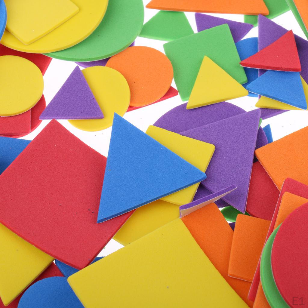 200 Pieces Foam Stickers Self- Geometric Shaped Sticker for Scrapbooks Kindergarten Wall Decoration