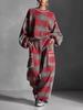 2025 European & American Women's Plaid Ruffled Pantsuit – Distressed Street Style