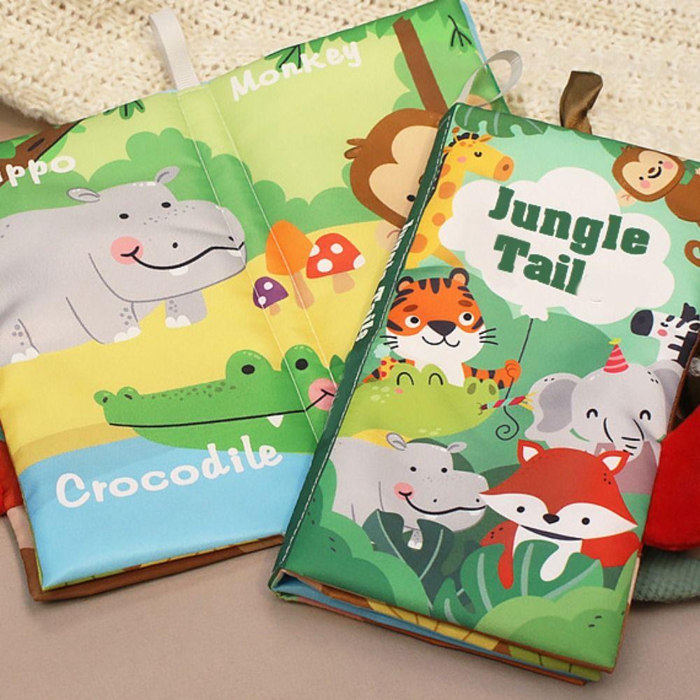 

Animals Tail Kids Cloth Book Parent-child Puzzle Cloth Book Baby Cloth Book Birthday Gifts style C