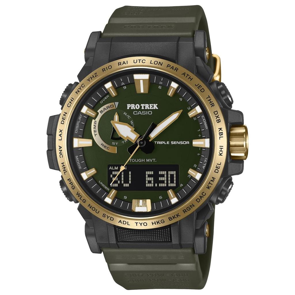 Casio Pro Trek 30th Anniversary Model Solar Watch Green X Gold Radio-Controlled PRW-61ANS-3JR Men's