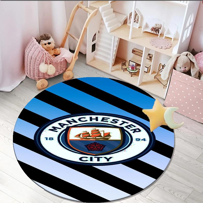 1PC round rug City Football Club Printed Round Area Rug ,Rug For Home Office, Round Chair Rug, Decorative Carpet Fan gifts Christmas gift