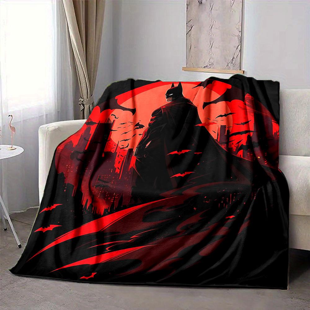 1pc Batman Blanket Lightweight Flannel Throw For Sofa, Bed, Travel, Camping, Livingroom, Office, Couch, Chair, And Bed