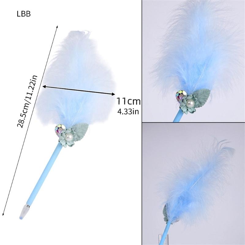 Antiqued Feather Ballpoint Pen Multipurpose Feathered Signing Pen for Student Adult Daily Writing Note Taking Journaling