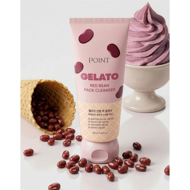 POINT Gelato Red Bean Pack Cleanser Hydrating Cooling Vegan Face Cleanser Gentle Deep Cleansing Korean Skincare 100ml