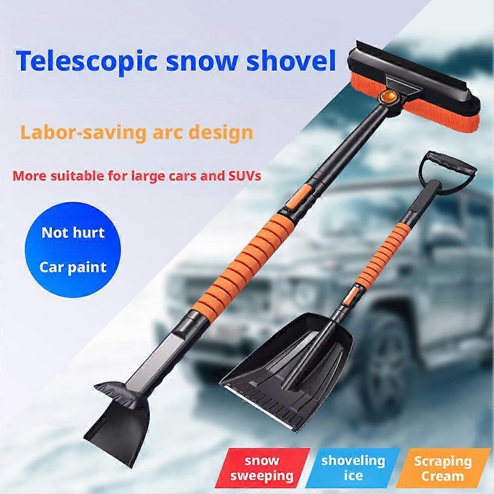 5-In-1 Extendable Snow Shovel And Ice Scraper For Car, Snow Brush With Squeegee