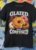 Glazed And Confused Ironic Bootleg Style Meme Shirt Donut Pun Dad Joke Tee