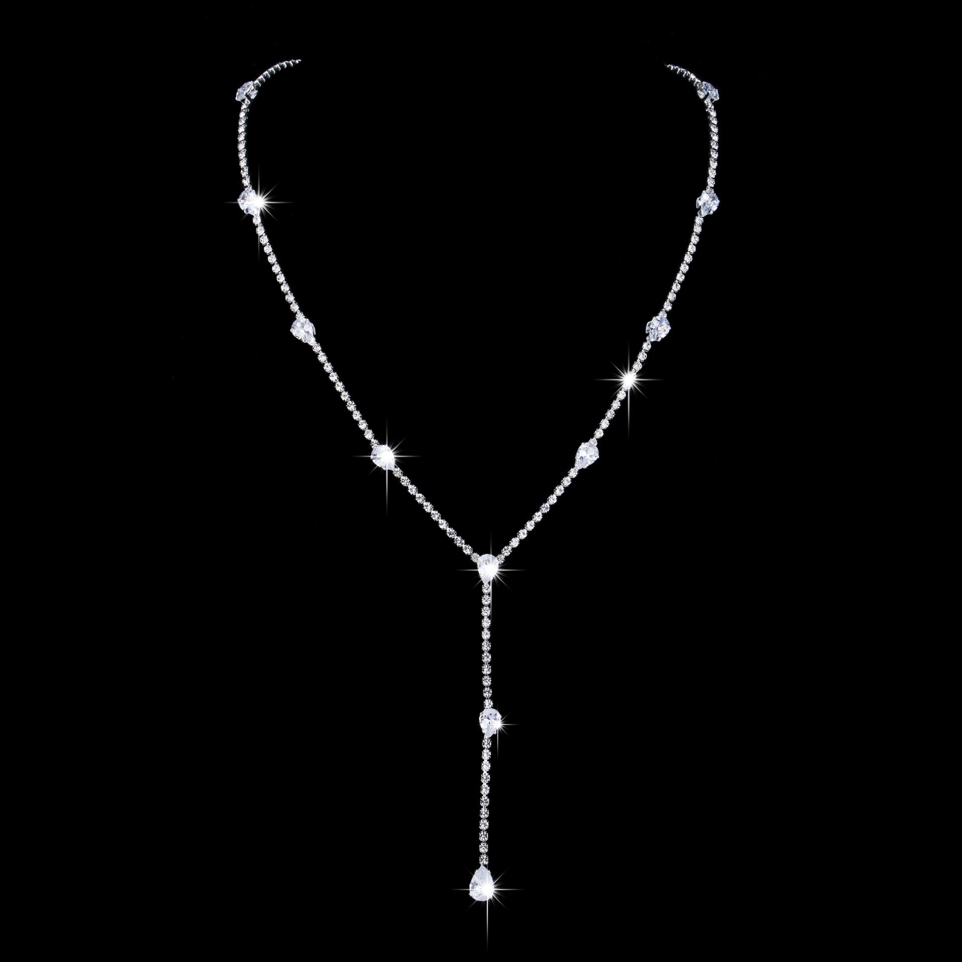 

Европейский и американский набор ожерелий с цирконом в виде капли сверкающей воды – Модная цепочка на ключицу с полным бриллиантом