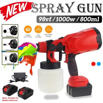 Pistolet de pulvérisation électrique sans fil, 1000ML, 1000w, avec batterie 1/2 d'origine, pulvérisateur de peinture Portable, Compatible avec batterie Makita, prise ue