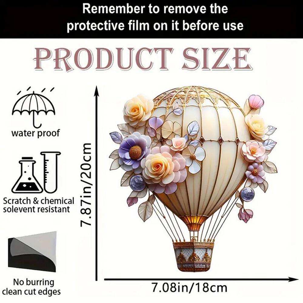 Hot Air Balloon Lantern Pendant Hot Air Balloon Sun Catcher Acrylic 2D Decorative Colorful Lawn Ornaments Charming For Window