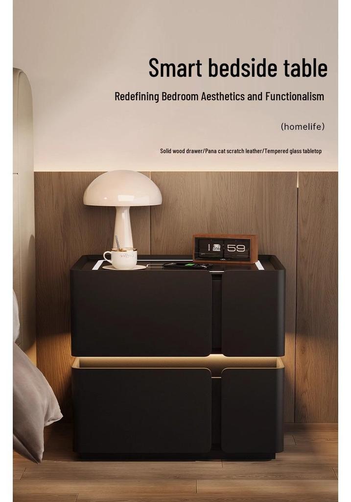 New High-End Smart Bedside Table with Light: Personalized Modern Storage for Bedroom