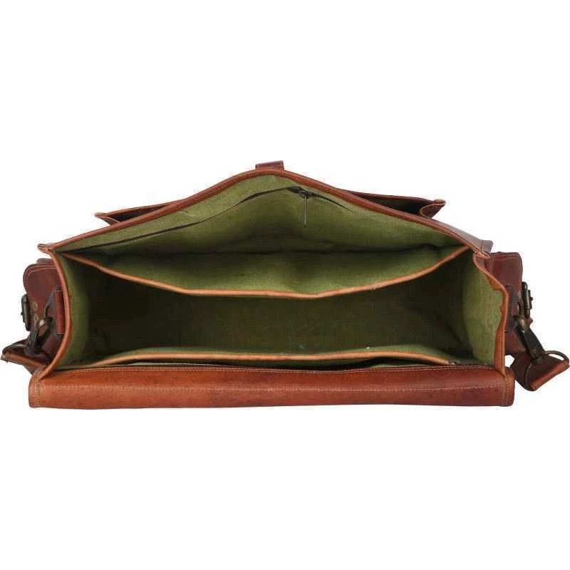 New Men's Full Grain Genuine Leather Laptop Case for Computer Bag Shoulder Bag