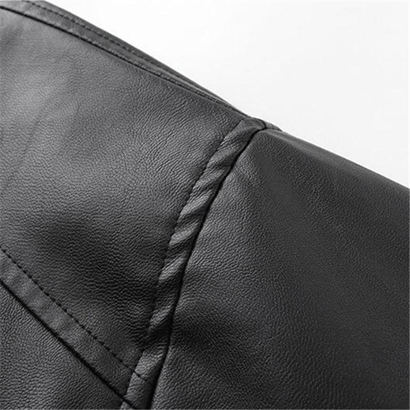 Spring High Quality Men's PU Leather Jacket Motorcycles Zipper Casual Stand Collar Leather Outwear Male Moto Biker Loose Coat