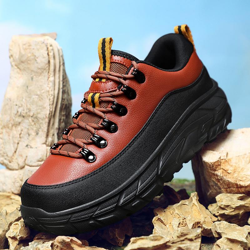 

Autumn and winter large size 48 foreign trade outdoor leisure hiking shoes men s thick-soled shock-absorbing travel hiking shoes lightweight men 48 коричневый
