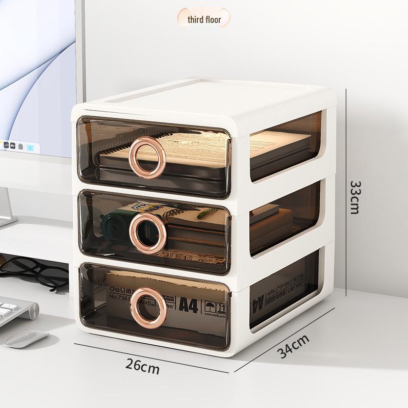 Elegant Vanity Table & Makeup Storage Box with Transparent Drawers
