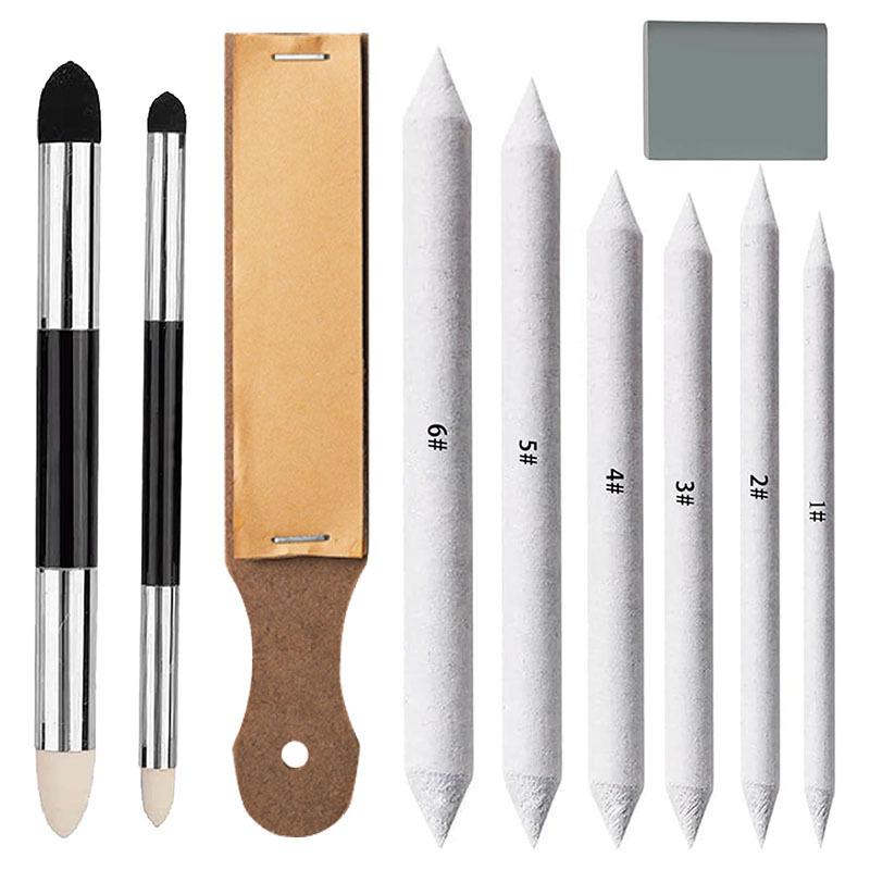 Art Sketching Blending Stumps Set: 9-Piece Kit for Drawing, Blending & Smudging
