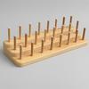 Fly-Tying Thread Rack Wood-Toned Craft Supply Organizer Compact