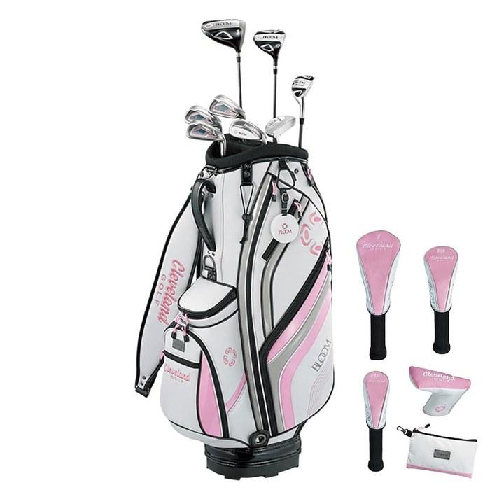 DUNLOP Cleveland GOLF Ladies Club Set BLOOM Package Set 2022 (8-Piece with Bag) Carbon, Right Hand, Flex L, White