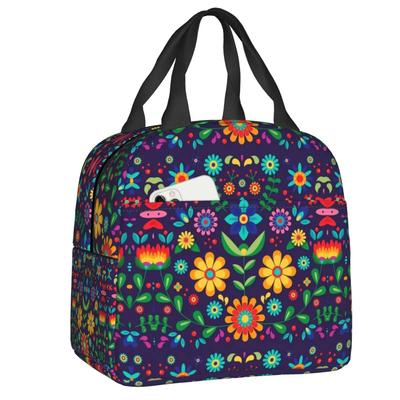 Borsa Pranzo Floreale Personalizzata Messico Uomini Donne Cooler Calda Insulated Lunch Box per Bambini Scuola Bambini
