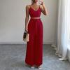 Deep V-neck Camisole Casual Pants Set Deep V-neck Strap Casual Pants Suit