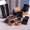 10pcs High Quality Jewelry Gift Boxes Ring Earrings Organizer Display Kraft Paper Packaging Boxes Black Sponge Birthday Wedding