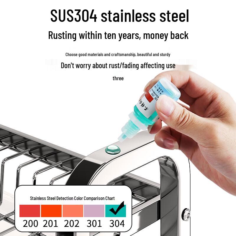 Zhaoran 3-Tier 304 Stainless Steel Countertop Dish Drying Rack