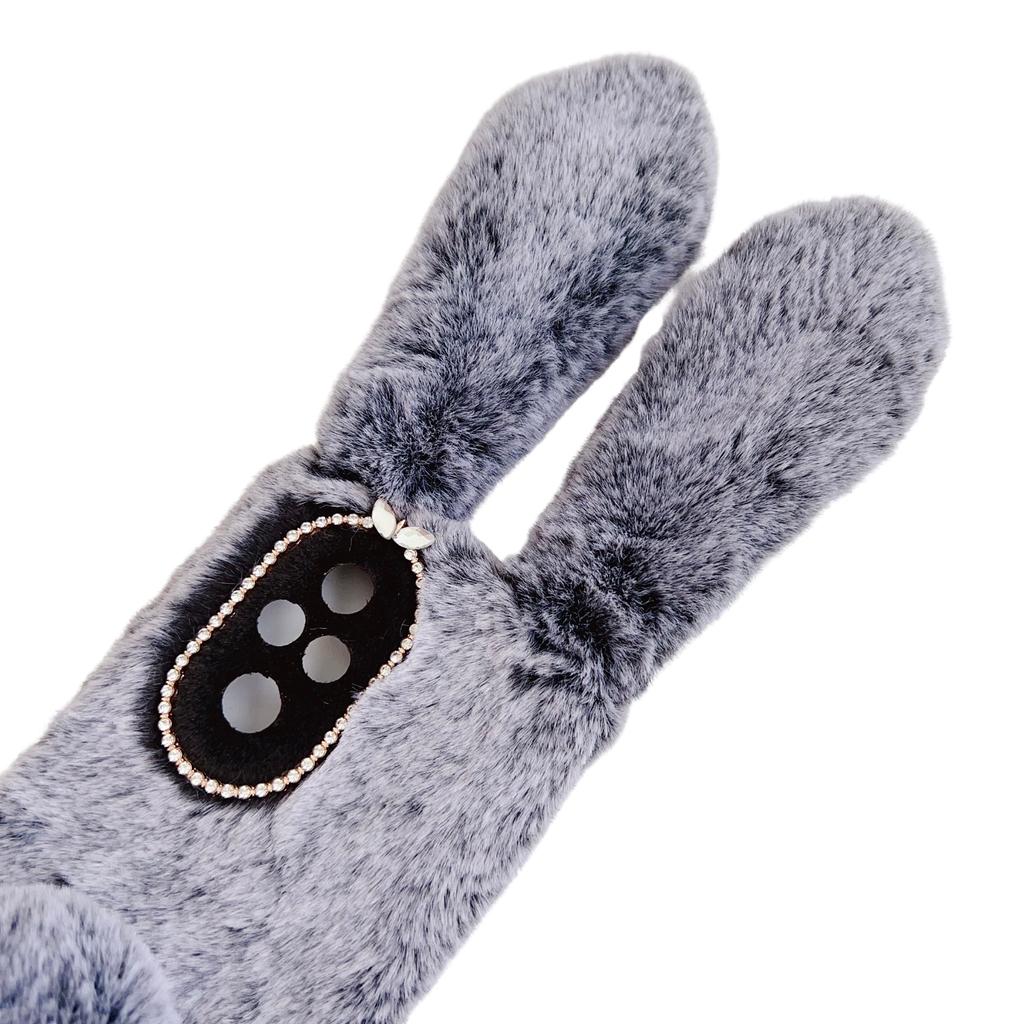 For Honor 200 Pro 5G Case Anti-Drop Bunny Ears Furry Soft TPU Phone Cover