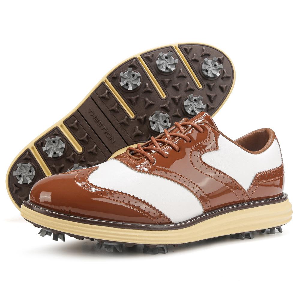 New nail-free professional bottom golf shoes, leather shoes, outdoor training shoes, wear-resistant and non-slip sports shoes