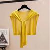Ice Silk Thin Breathable Comfortable Shawl Versatile Solid Color Sunscreen Shoulder Pads Air Conditioner Knotted Shawl Knitting
