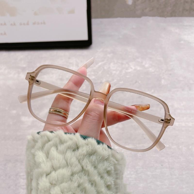 Large Square Frame Finished Myopia Glasses Oversized Transparent Women 'S Glasses Ladies Retro Blue Light Blocking Eyeglasses