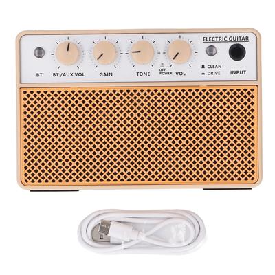 10W Tragbarer Verstärker Wiederaufladbarer E-Gitarren-Bass-Übungsverstärker mit Clean und Drive