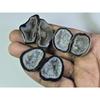 Dyed Slice Druzy Agate Matched Pair Cabochon Loose Gemstone 3Pair Lot 185Cts A-736
