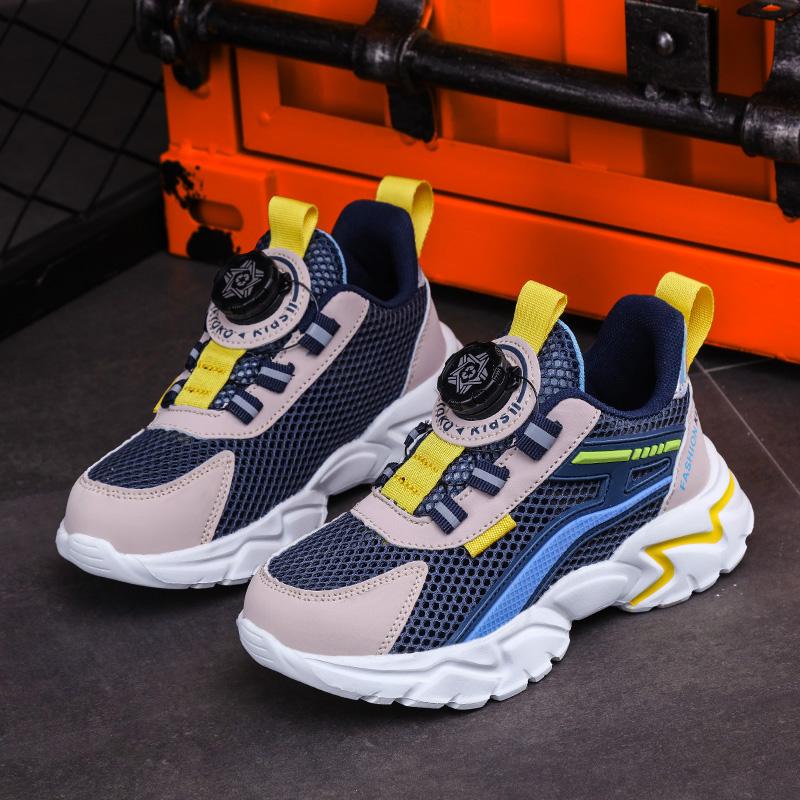 Children Sports Shoes Boy Sneaker Black Mesh Summer Breathable Kids Casual Shoes Boy Running Tennis Running Sneaker