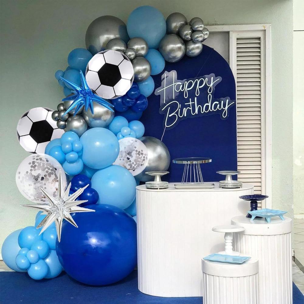 136PCS Football Themed Balloon Arch Wreath Set for Birthday, Football Themed Fan Gatherings, Summer Party Decorations