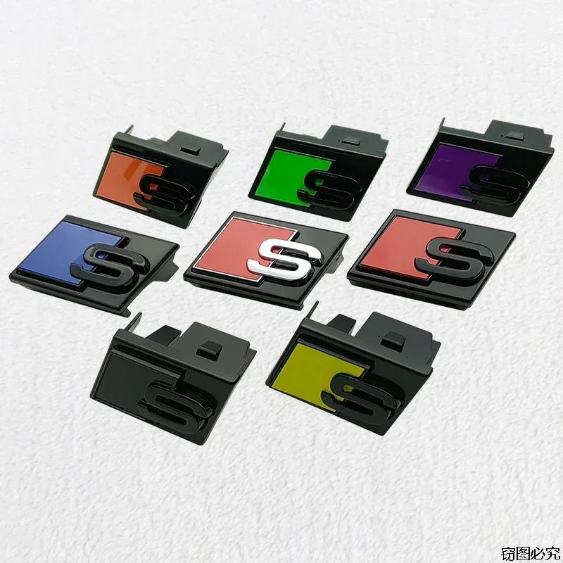 ABS Car Front Grille Emblem Styling for hot A6 A4 S5 S6 A3 S3 Q7 S4 S7 S8 Q5 Badge Sticker Decals Auto Retrofit Accessories