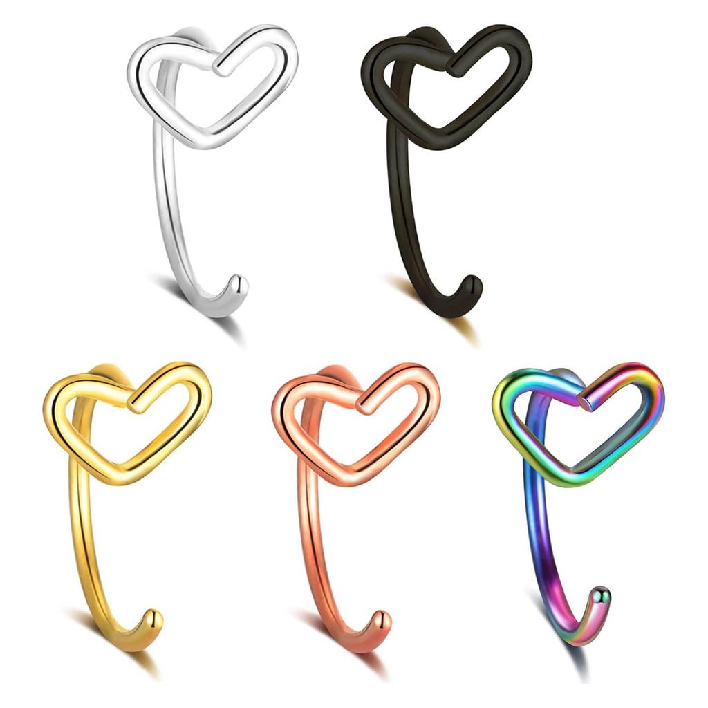 Love Nose Ring 0.8/8 Mm European and American Nose Accessories, Piercing Jewelry, Hot-selling Models
