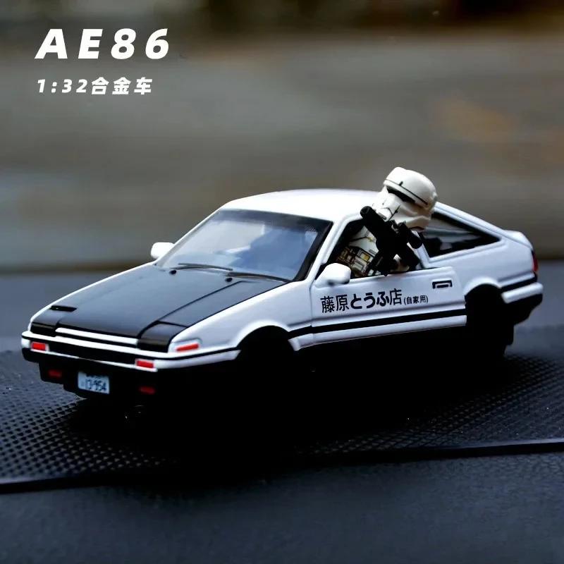 Simulation 1:32 AE86 Car Model Diecast Toys Vehicles Sound Light Children Boys Birthday Gift Pullback Voiture Miniature