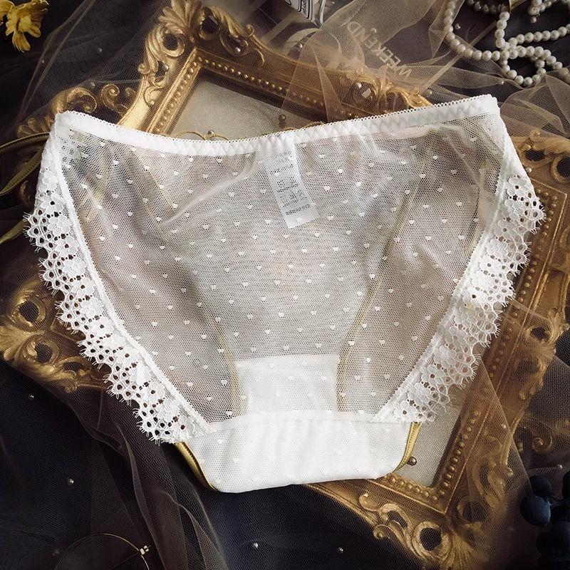 Sexy Strap Lace Edge Imperial Style Underwear Women's Mesh Comfortable Cotton Crotch Girls' Triangle Pants