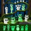 8pcs/Set Miniature Luminous Elves Mini Figures Fish Tank Decor Glow In The Dark Alien Cat Shaped Garden Landscape Ornament