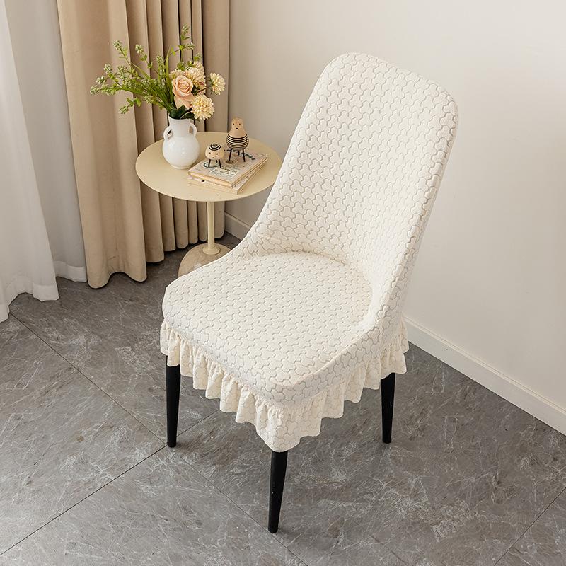 Skirt Curved Dining Chair Cover Simple Household Universal Stool Dustproof Elastic Curved Chair Cover Spot Quick Delivery
