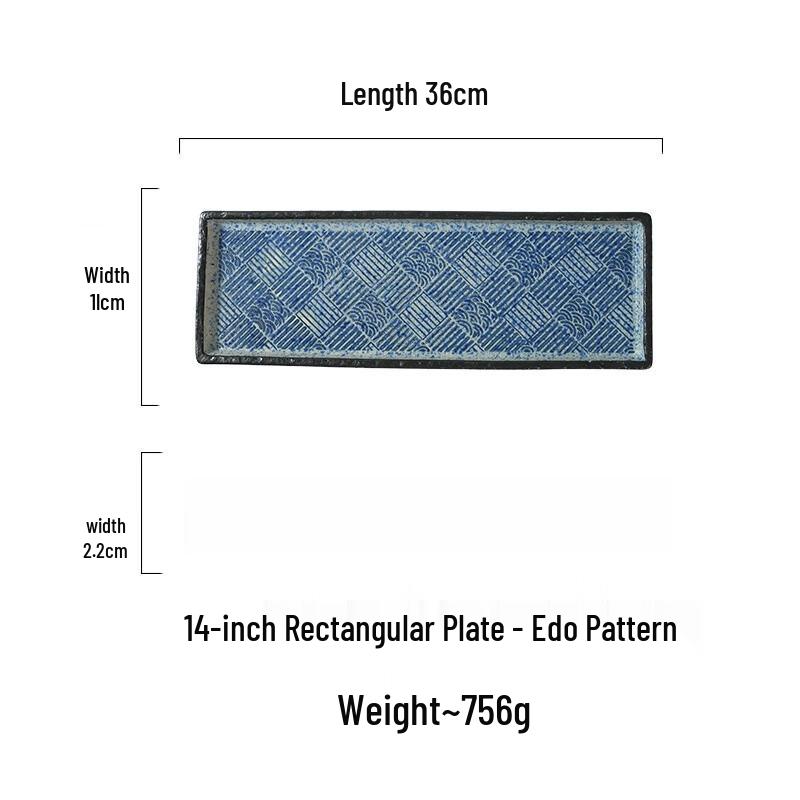 Japanese Rectangular Sushi & Serving Platter Set