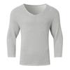 V-Ausschnitt Langarm Locker Vintage Einfarbig Herren S T-Shirt