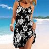 Women's Beach Dress Mini Dress Wave Point Flowers  Print Casual Modern Dress Sleeveless Loose Fit Outdoor Daily Summer