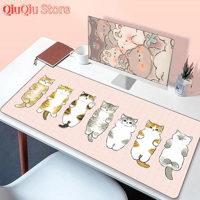 Kawaii Cat Gaming Mouse Pad Gamer Non-slip Mausepad Computer Accessories Deskmat Mousepad Mats Keyboard Pc Cabinet Xxl