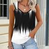 Ladies' Outdoor Casual Sports Double Loop Buckle Vest with  Drawing Shiny Solid Color Print Pattern ,V-neck, Sleeveless, Medium Stretch Fabric